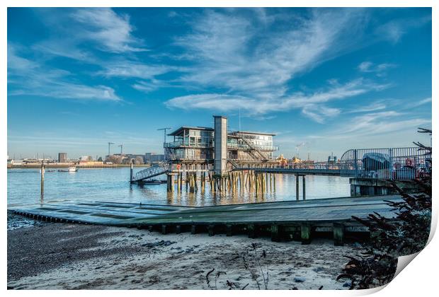 Thames Wharf Print by Travel and Pixels 