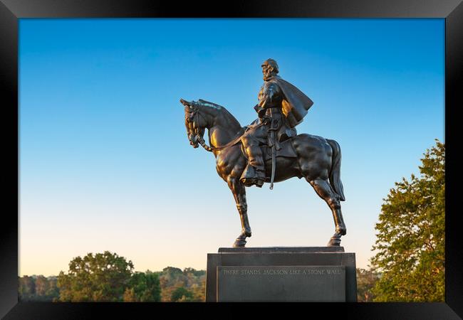 Statue of Stonewall Jackson at Manassas Framed Print by Steve Heap