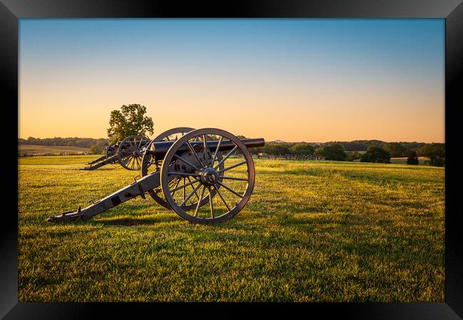Cannons at Manassas Battlefield Framed Print by Steve Heap