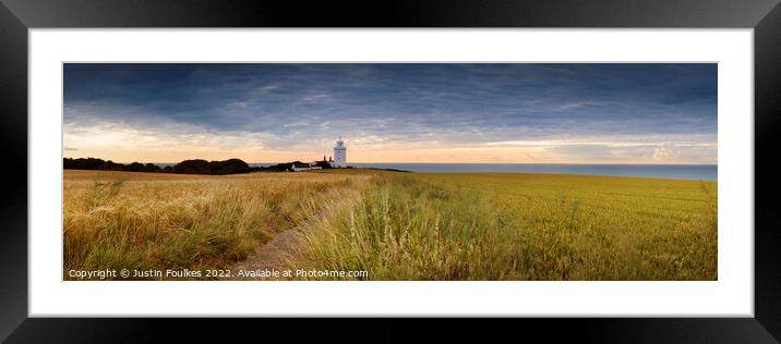 South Foreland lighthouse panorama, Dover, Kent Framed Mounted Print by Justin Foulkes