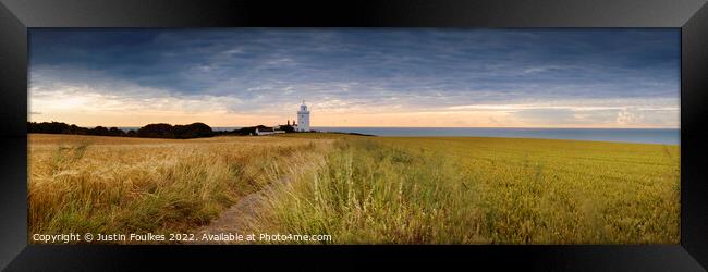 South Foreland lighthouse panorama, Dover, Kent Framed Print by Justin Foulkes
