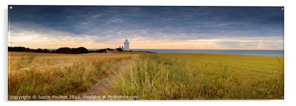 South Foreland lighthouse panorama, Dover, Kent Acrylic by Justin Foulkes