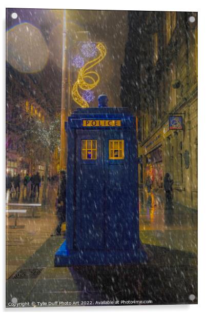 Old Police Box In Glasgow Acrylic by Tylie Duff Photo Art