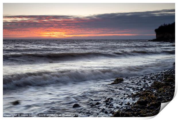 Sunset Moments, Island of Ruegen, Baltic Sea Print by Kasia Design