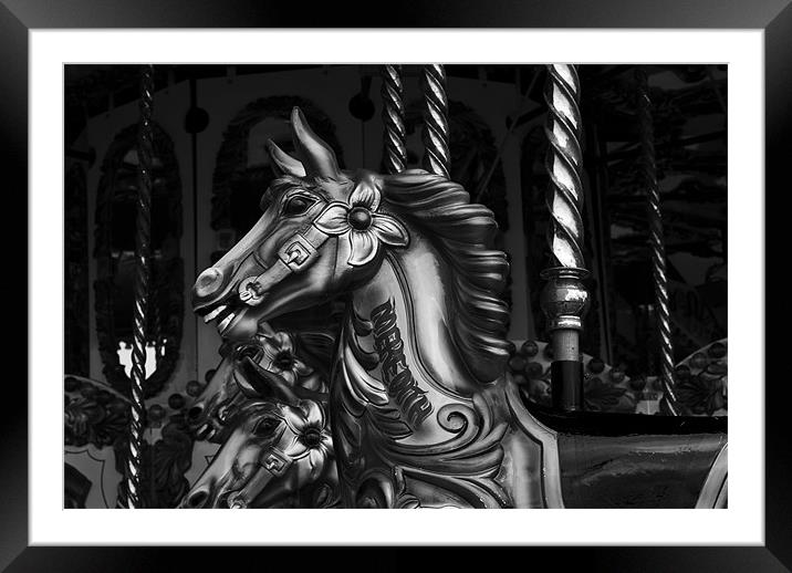 Merry go round horses Framed Mounted Print by Steve Purnell
