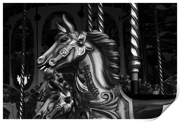 Merry go round horses Print by Steve Purnell