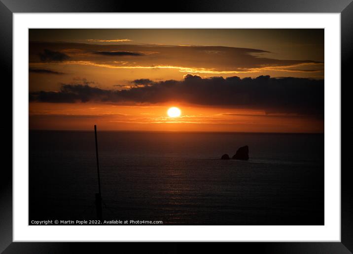 Sunset from Perranporth  Framed Mounted Print by Martin Pople