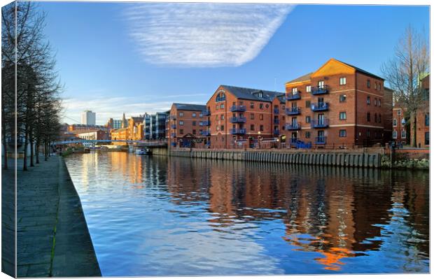 River Aire, Leeds Canvas Print by Darren Galpin