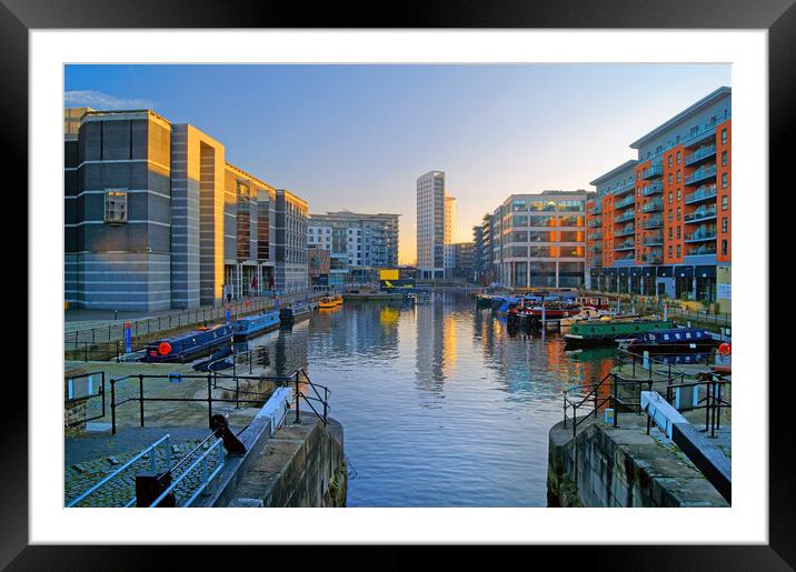 Leeds Dock at Dusk  Framed Mounted Print by Darren Galpin