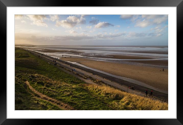 Wallasey Beach at low tide Framed Mounted Print by Jason Wells