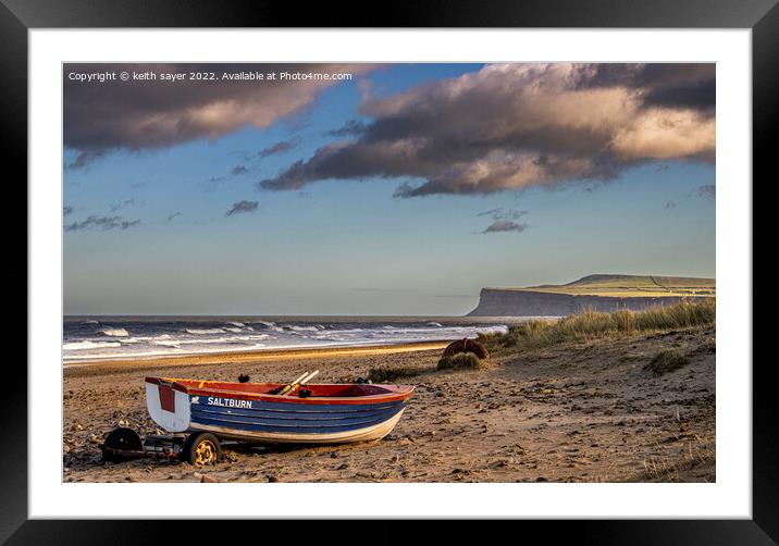 Marske-by-the-sea beach Framed Mounted Print by keith sayer