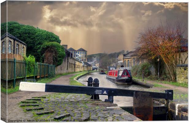 Huddersfield Narrow Canal  Canvas Print by Alison Chambers