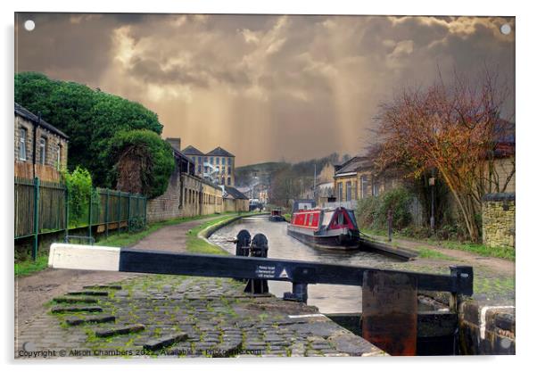Huddersfield Narrow Canal  Acrylic by Alison Chambers