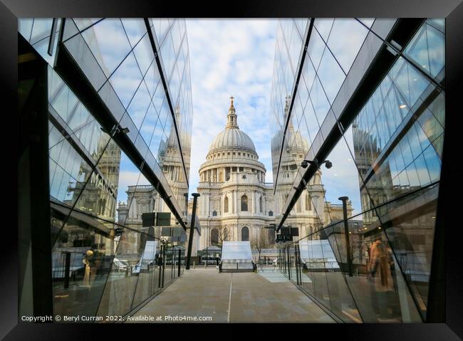 Majestic St Pauls Cathedral Framed Print by Beryl Curran