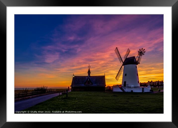 Lytham Windmill at Sunset Framed Mounted Print by Shafiq Khan