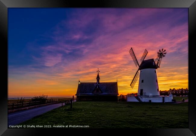 Lytham Windmill at Sunset Framed Print by Shafiq Khan