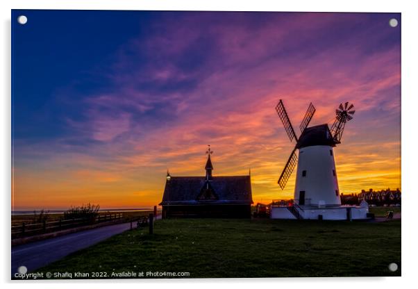 Lytham Windmill at Sunset Acrylic by Shafiq Khan