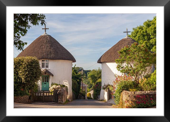 Charming Thatched Round Houses Framed Mounted Print by Kevin Snelling