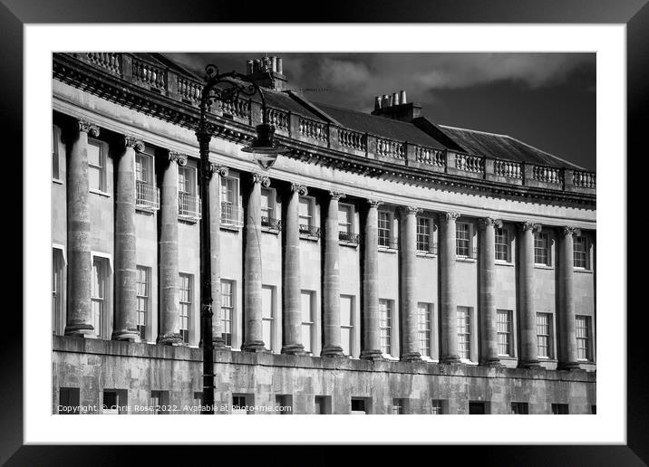 Bath, Royal Crescent Framed Mounted Print by Chris Rose