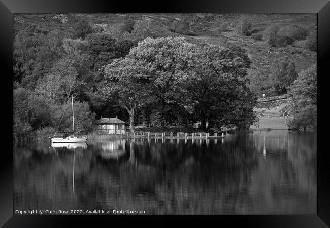 Coniston Water reflections Framed Print by Chris Rose