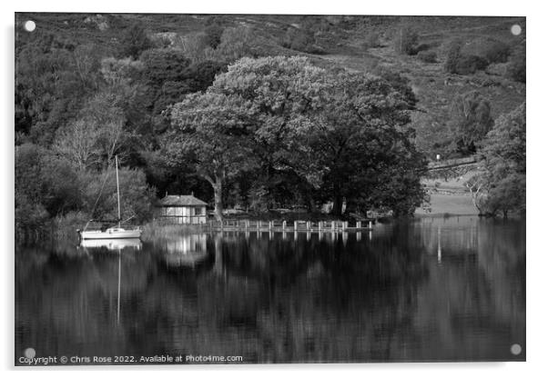 Coniston Water reflections Acrylic by Chris Rose