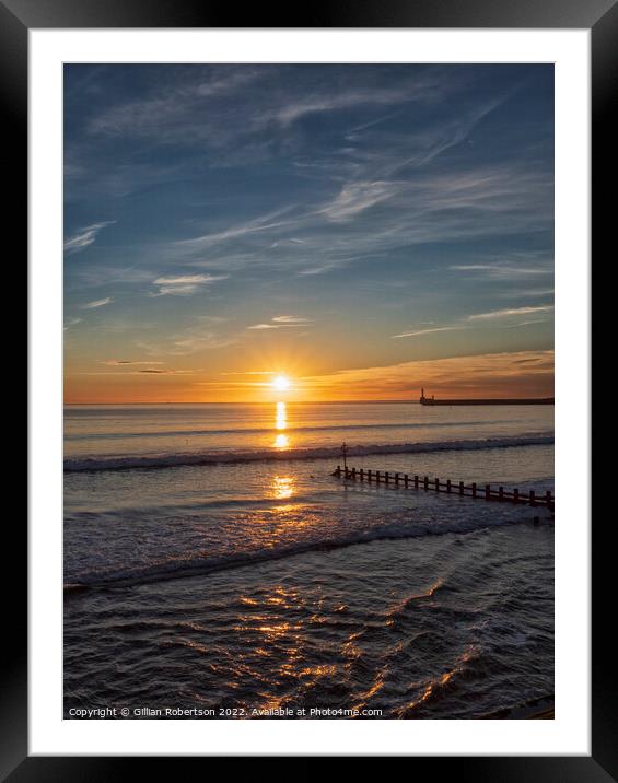 Aberdeen Beach Sunrise, taken on a beautiful calm  Framed Mounted Print by Gillian Robertson