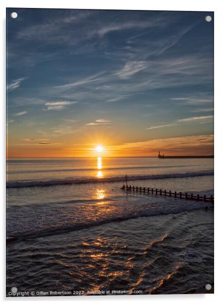 Aberdeen Beach Sunrise, taken on a beautiful calm  Acrylic by Gillian Robertson