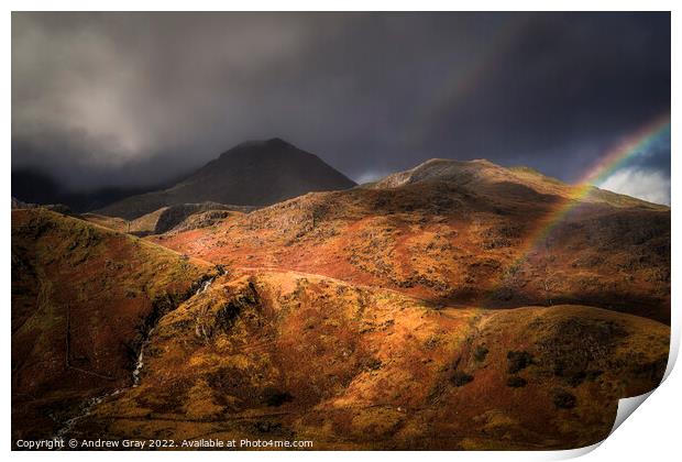 Snowdonia Rainbow Print by Andy Gray
