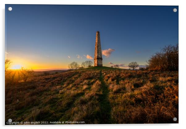 Sunset at the Obelisk Acrylic by john english