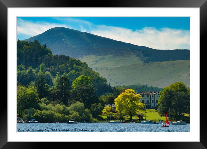 Derwent Bank Hotel and Grisedale Pike. Framed Mounted Print by Martin Day