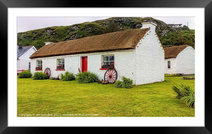 Irish thatched cottage, County Donegal, Ireland Framed Mounted Print by jim Hamilton