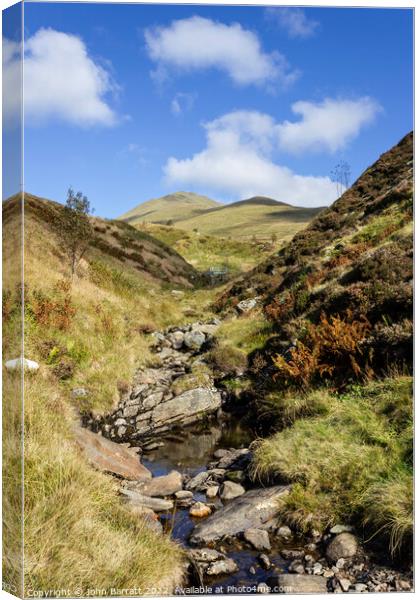 Ben Ghlas and Ben Lawers Canvas Print by John Barratt