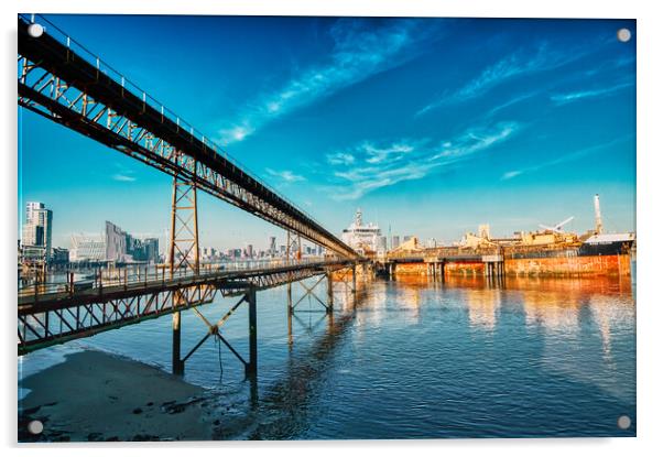 River Thames Ship Acrylic by Travel and Pixels 