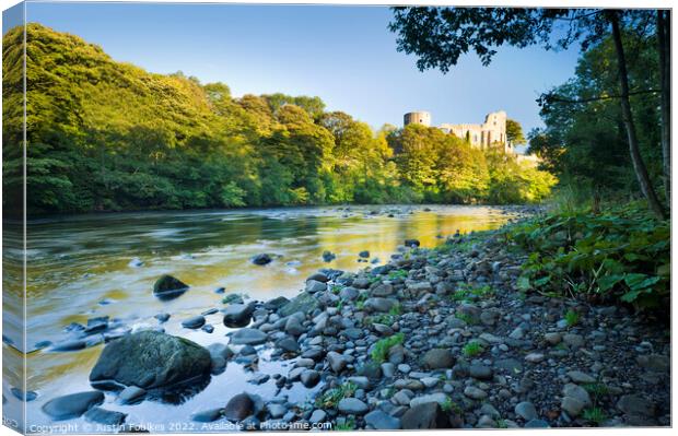 Barnard Castle and the River Tees, County Durham Canvas Print by Justin Foulkes