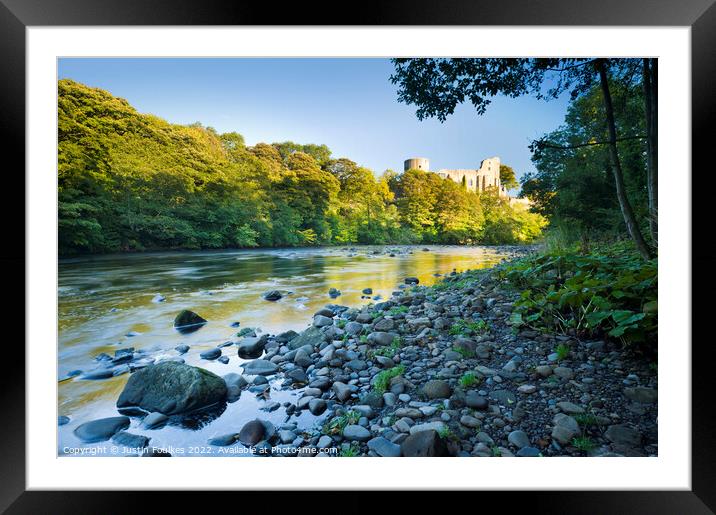 Barnard Castle and the River Tees, County Durham Framed Mounted Print by Justin Foulkes