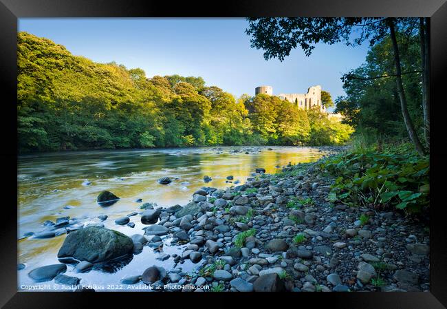 Barnard Castle and the River Tees, County Durham Framed Print by Justin Foulkes