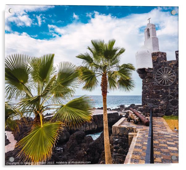 Castle of San Miguel in Garachico, Tenerife. Acrylic by Joaquin Corbalan