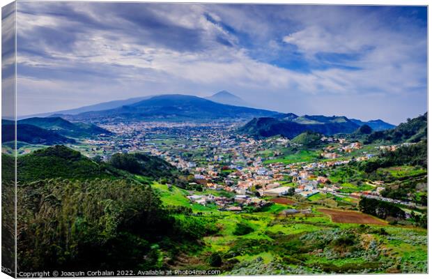 View of the town of San Cristóbal de la Laguna from a viewpoint Canvas Print by Joaquin Corbalan