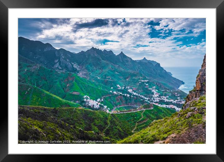 View of the town of Taganana in Tenerife. Framed Mounted Print by Joaquin Corbalan
