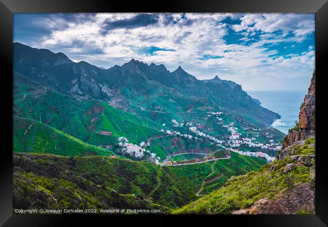View of the town of Taganana in Tenerife. Framed Print by Joaquin Corbalan