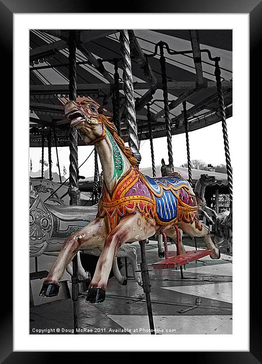 Merry- go-round horse Framed Mounted Print by Doug McRae