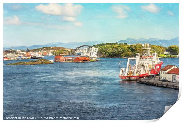 The Port of Stavanger Print by Ian Lewis