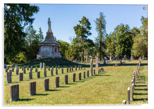 Confederate cemetery in Fredericksburg VA Acrylic by Steve Heap