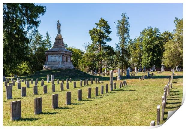 Confederate cemetery in Fredericksburg VA Print by Steve Heap