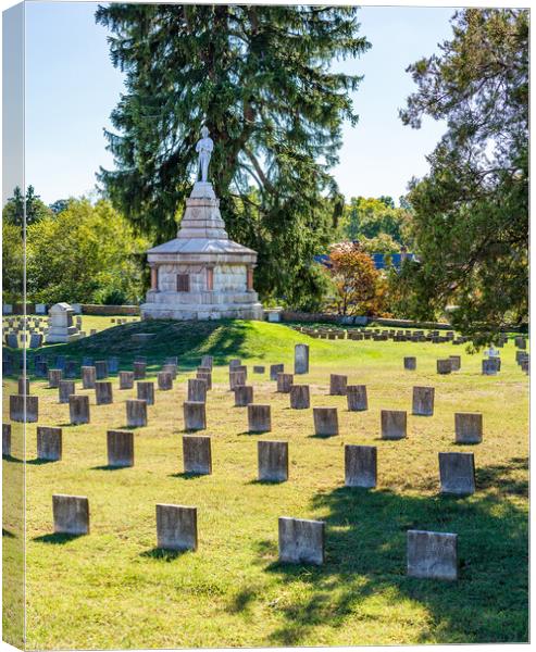 Confederate cemetery in Fredericksburg VA Canvas Print by Steve Heap