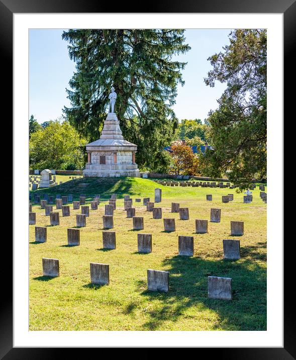 Confederate cemetery in Fredericksburg VA Framed Mounted Print by Steve Heap