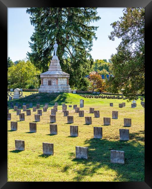 Confederate cemetery in Fredericksburg VA Framed Print by Steve Heap