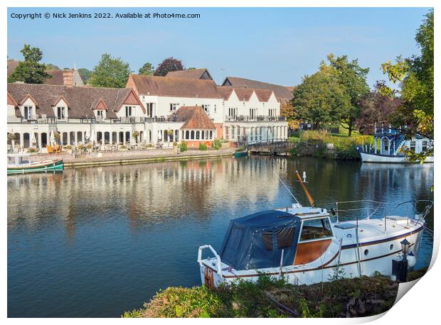 River Thames at Goring on Thames Oxfordshire Print by Nick Jenkins
