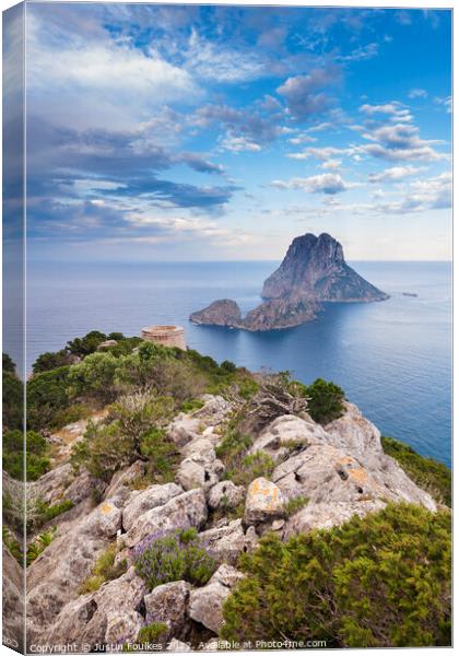 Es Vedra, Ibiza, Spain Canvas Print by Justin Foulkes