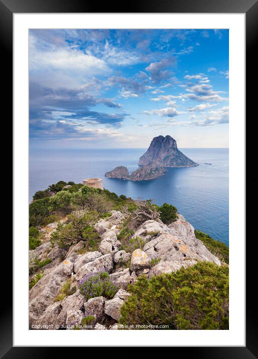 Es Vedra, Ibiza, Spain Framed Mounted Print by Justin Foulkes